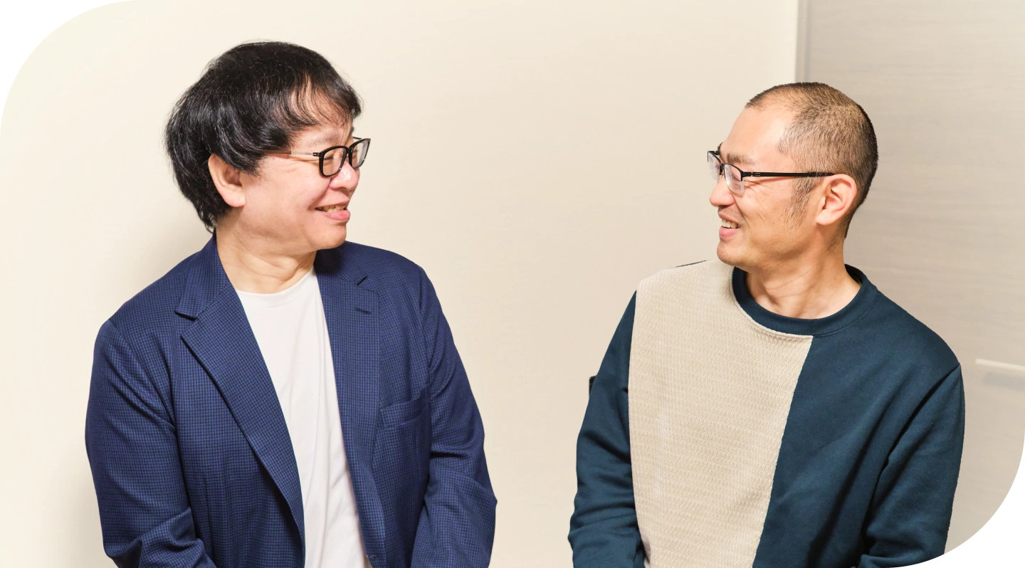 会長と社長が対談する様子